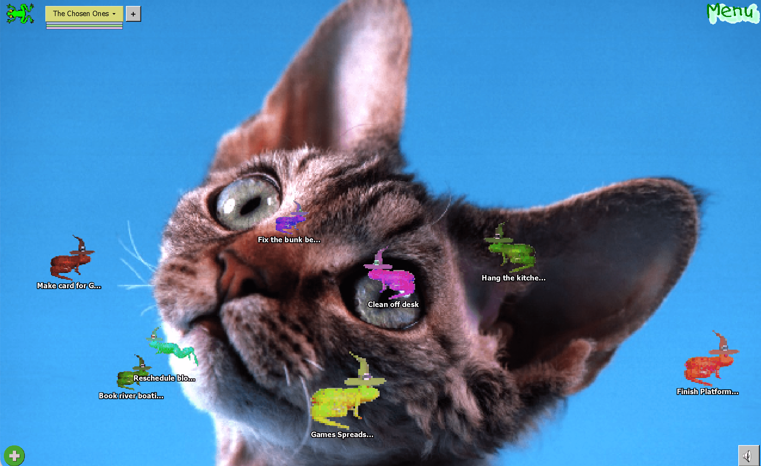 Screenshot of the Frog Garden website